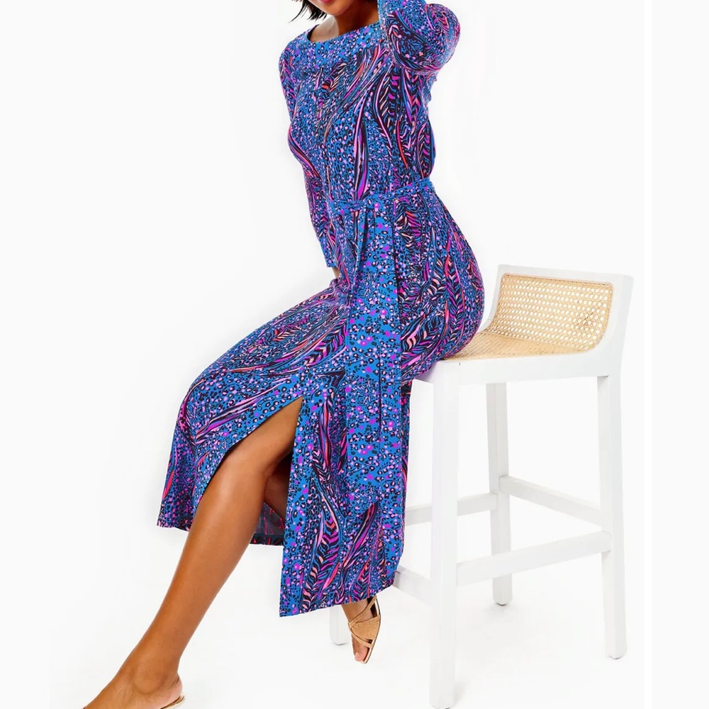Size Sm Lilly Pulitzer UPF 50 Carabella Chillylilly Midi Dress - Growl and Prowl